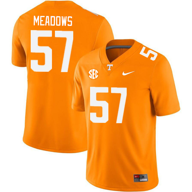 Men #57 Connor Meadows Tennessee Volunteers College Football Jerseys Stitched Sale-Orange